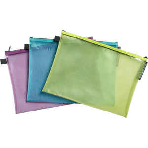 Exacompta Pop'N Co Accessory Pouch 38150E A4 Zip EVA (Ethylene-Vinyl Acetate), PP (Polypropylene) Landscape 35 (W) x 25 (H) cm Assorted Pack of 3