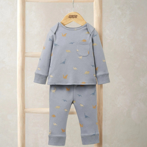 Mamas & Papas Micro Dino Print Pyjamas - Blue