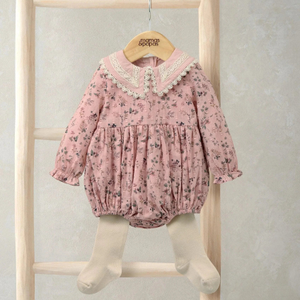 Mamas & Papas Bramble Print Pink Romper & Tights Set