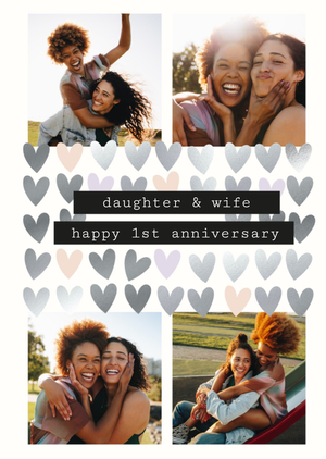 Happy 1st Anniversary Photo Upload Card