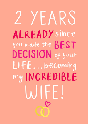 Incredible Wife Anniversary Card