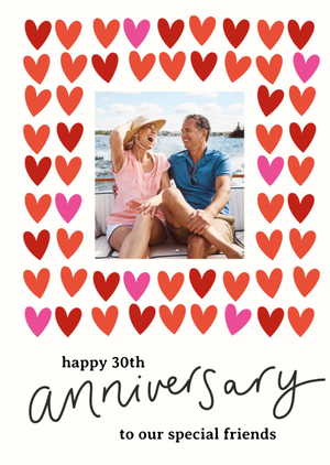 Happy 30th Anniversary To Our Special Friends Photo Upload Card