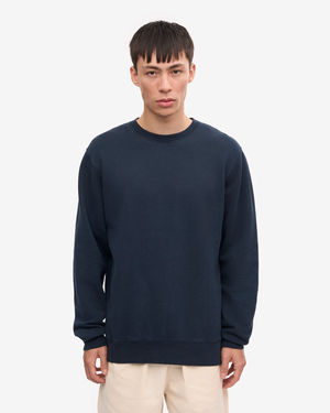 Colorful Standard Mens Classic Organic Crew Neck Sweatshirt - Navy Blue