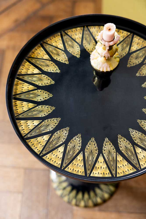 Black & Gold Art Deco Inspired Side Table