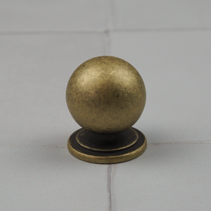 Antique Brass 76mm Hole Centred Cabinet Cup Handle & Matching Knob - 30mm Knob