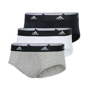 adidas Mens Active Flex Cotton Three Pack Briefs Black/White/Grey
