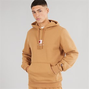Champion Mens Logo Hoodie Light Brown
