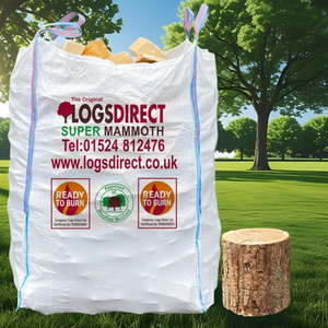 Super mammoth XXXL bag - kiln dried hardwood logs+ FREE Chopping Block worth £26.50