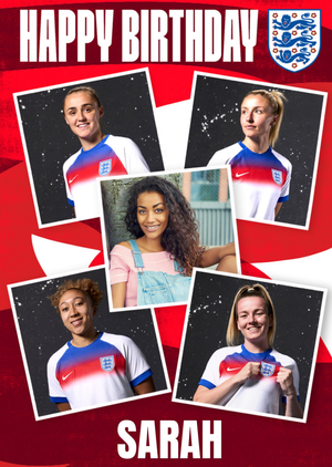 England Lionesses Happy Birthday Photo Upload Card