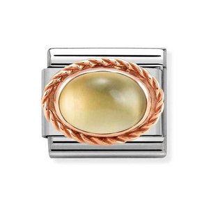 Classic Rose Gold Citrine November Birthstone Charm