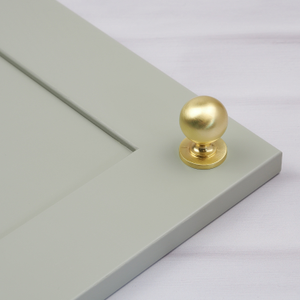 Brushed Brass Cup Handle, Bar Pull & Matching Knob - Knob