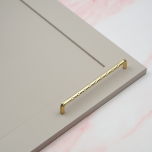 Satin Brass Mixed Texture Cabinet Bar Handles - 192mm Handle