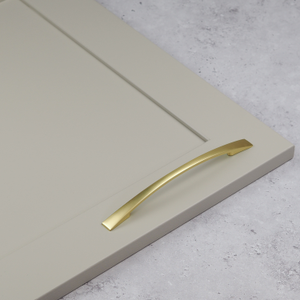 Brushed Brass Slim Bow Handles with 128mm or 160mm Centres - 160mm Handle