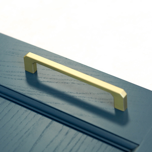 Matt Brass Squared Angular Cabinet Handles in 5 Sizes - 128mm Handle