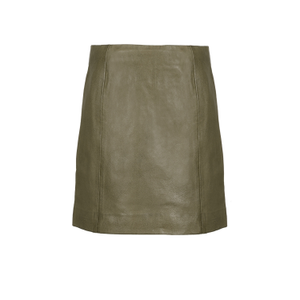 Leather Mini Skirt Olive (L)