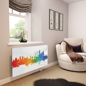 Glass Radiator Cover in London Fusion on White - Extra Large