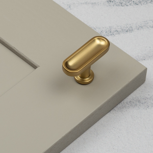 Brushed Brass Recessed Bar Handle & Matching Pulls - 52mm Pull