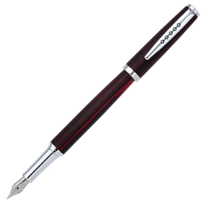 Tom Hessin Edinburgh Wooden Barrel Fountain Pen Forth Bridge Red