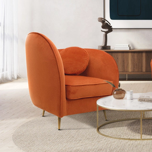 Velvet Orange Sofia Accent Chair