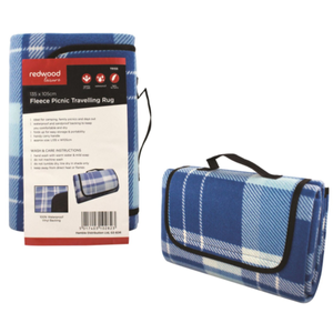 Redwood Fleece Waterproof Picnic Rug with Compact Fold and Carry Design – 135 x 105 cm Travel Blanket