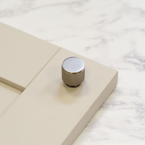 Brushed Nickel Cabinet Knurled Handles 128mm & 320mm Centres & Matching Knob - Knob
