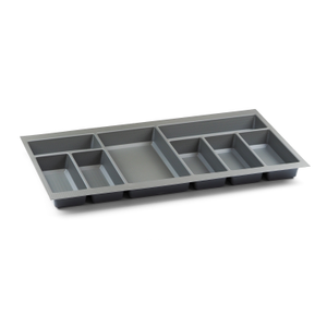 Textured Grey Cutlery Tray for Grass Scala Kitchen Drawers in 8 widths x 430mm Length - 800mm