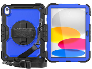Rugged Impact Case with Strap for iPad 11th Gen (A16) - Blue