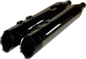 Khrome Werks HP-Eclipse 4.5 Inch Slip-On In Black Eclipse Finish With Edge Tips For 2017-2025 Touring Models (201675)