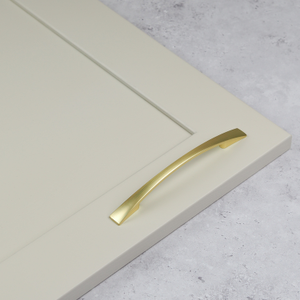Brushed Brass Slim Bow Handles with 128mm or 160mm Centres - 128mm Handle