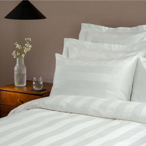 White 600 Thread Count Dobby Stripe Egyptian Cotton Duvet Covers