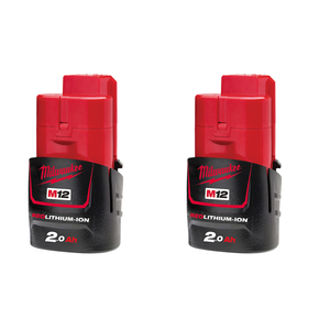 Milwaukee M12 B2 12V 2.0Ah RedLithium-Ion Battery (Twin Pack)