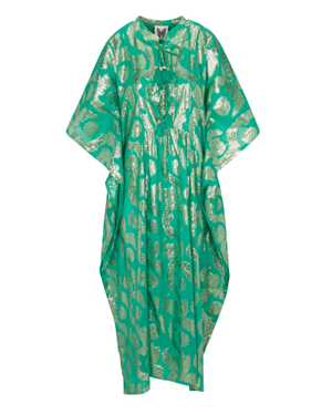 Palm Springs Caftan Maxi Dress - Jade/Gold (L/XL)