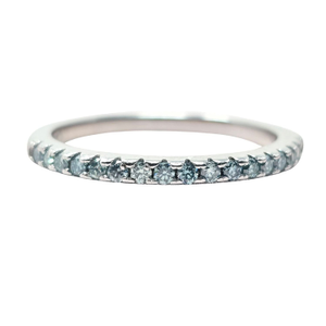 Aquamarine Moissanite Crystal Sterling Silver Ring (L (UK))