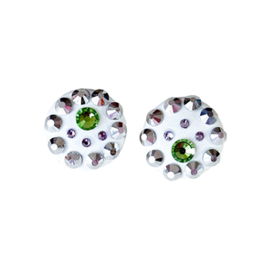 White Sparkle Circle Earring (one size)