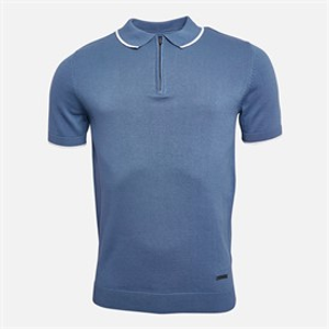 Bench Mens Settio Knitted Polo Slate Blue