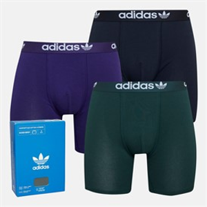adidas Originals Mens Comfort Flex 3 Stripes Three Pack Boxers Black/Khaki/Purple