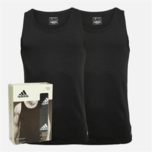 adidas Mens Active Flex Cotton Two Pack Tank Tops Black