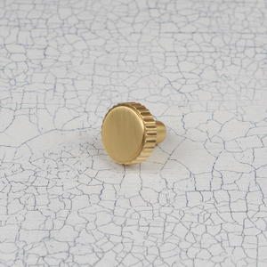 Satin Brushed Brass Ribbed Cabinet Handle Collection in 7 Styles - 30mm Knob