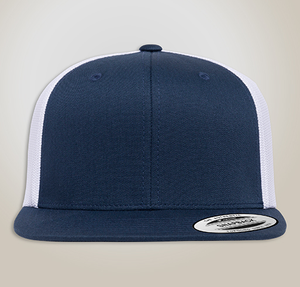 Yupoong Retro High Profile Trucker Hat - Navy / White