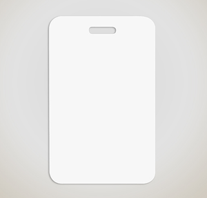 Full Color 2.25" x 3.5" Plastic Identification Badge - White