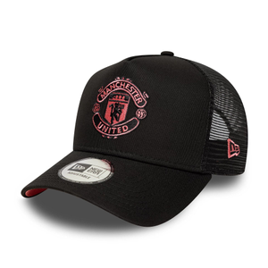 Manchester United FC Seasonal Black 9FORTY E-Frame Trucker Adjustable Cap