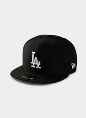 New Era 59Fifty MLB Los Angeles Dodgers Black White Fitted Cap