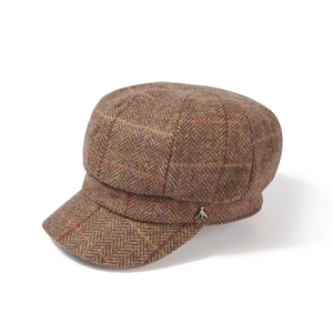 The Higham Tweed Ladies Baker Boy Cap in Chestnut
