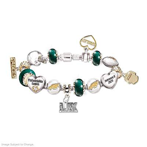 Go Philadelphia Eagles! Super Bowl LIX Charm Bracelet