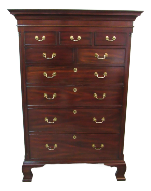 1980s Henkel Harris New Market High Chest Mahogany