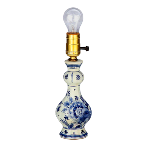 Mid 20th Century Hand Painted Delft Table Lamp