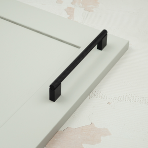 Matt Black Knurled Square Boss Bar Cabinet Handle 160mm Centres & T Bar Pull - 160mm Handle