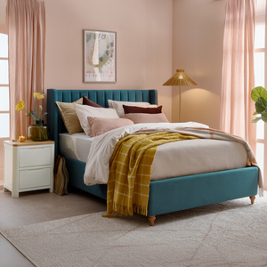 Bloomsbury Double Ottoman Storage Bed in Sunningdale Kingfisher Fabric
