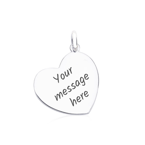Signature Silver Engravable 15mm Tilted Heart Pendant