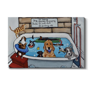 Nine Dogs And A Cat